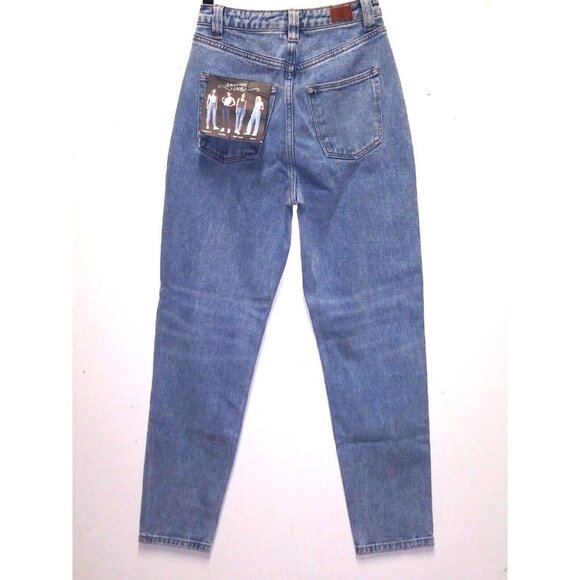 NWT Women's Mom Jeans Sz 0/24 Simple Society Must have Blue Ankle Darts distress - Picture 4 of 12